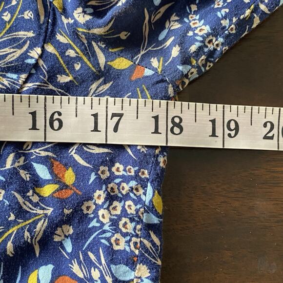 Maeve Anthropologie Floral Blouse Tie Neck Sz Small High Low Multicolor - Read - Picture 7 of 10